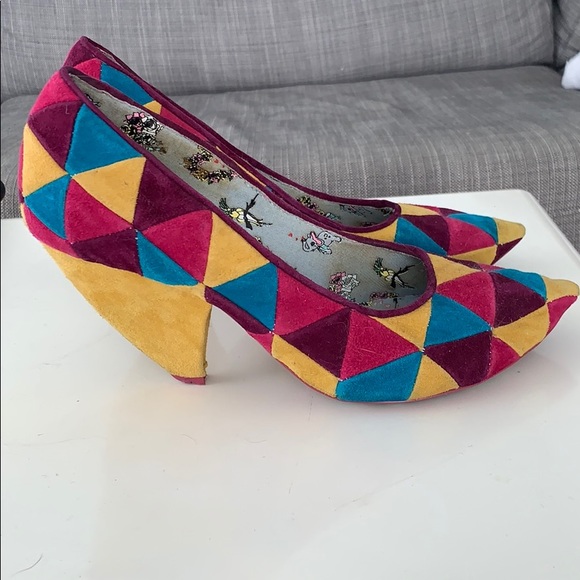 Funky suede patchwork heels - Picture 2 of 5